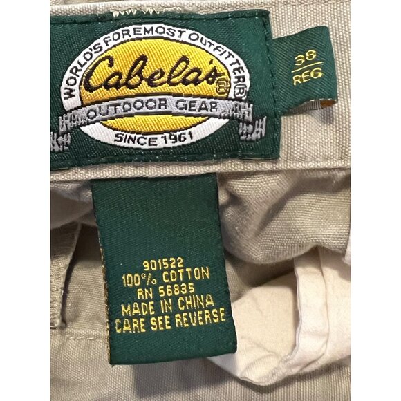 Cabelas Cargo Pants 38x32 Reg  Tan Extra Pockets Outdoors Comfort Convertible - Picture 5 of 16